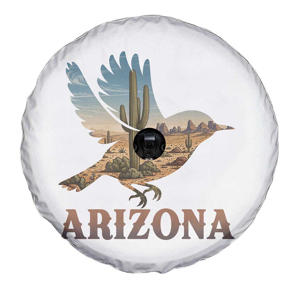 Arizona Desert Wren Bird Spare Tire Cover Cactus Landscape Rustic Western
