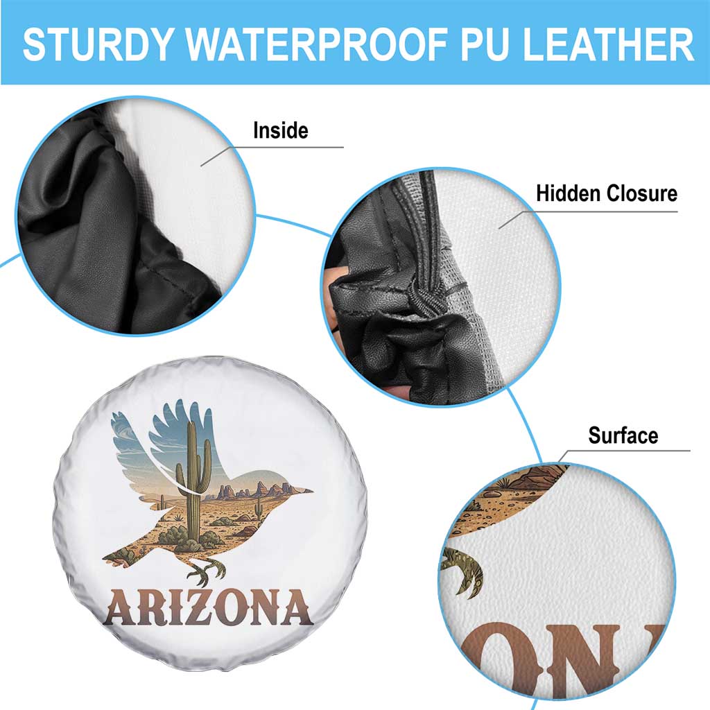 Arizona Desert Wren Bird Spare Tire Cover Cactus Landscape Rustic Western