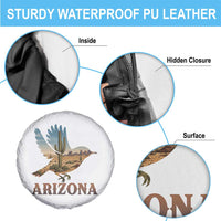 Arizona Desert Wren Bird Spare Tire Cover Cactus Landscape Rustic Western