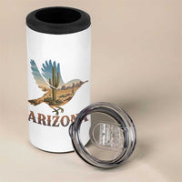Arizona Desert Wren Bird 4 in 1 Can Cooler Tumbler Cactus Landscape Rustic Western