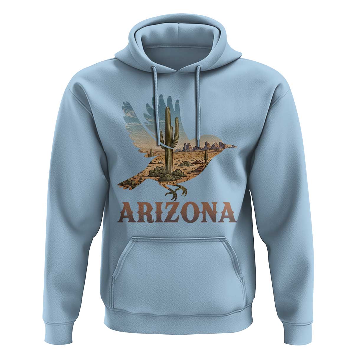 Arizona Desert Wren Bird Hoodie Cactus Landscape Rustic Western