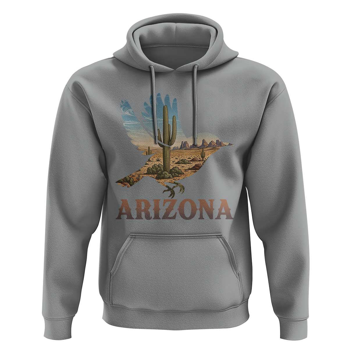 Arizona Desert Wren Bird Hoodie Cactus Landscape Rustic Western