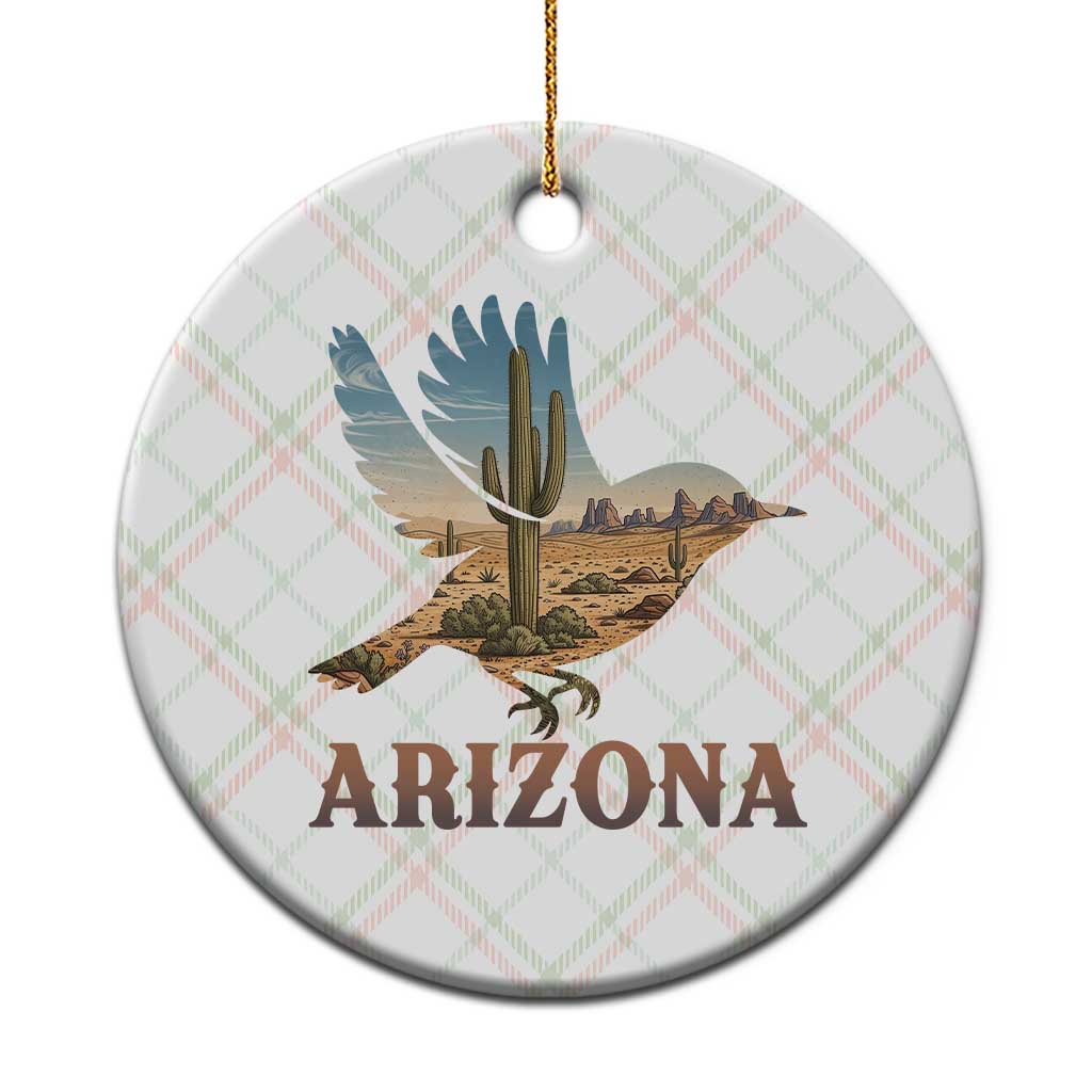 Arizona Desert Wren Bird Ceramic Ornament Cactus Landscape Rustic Western