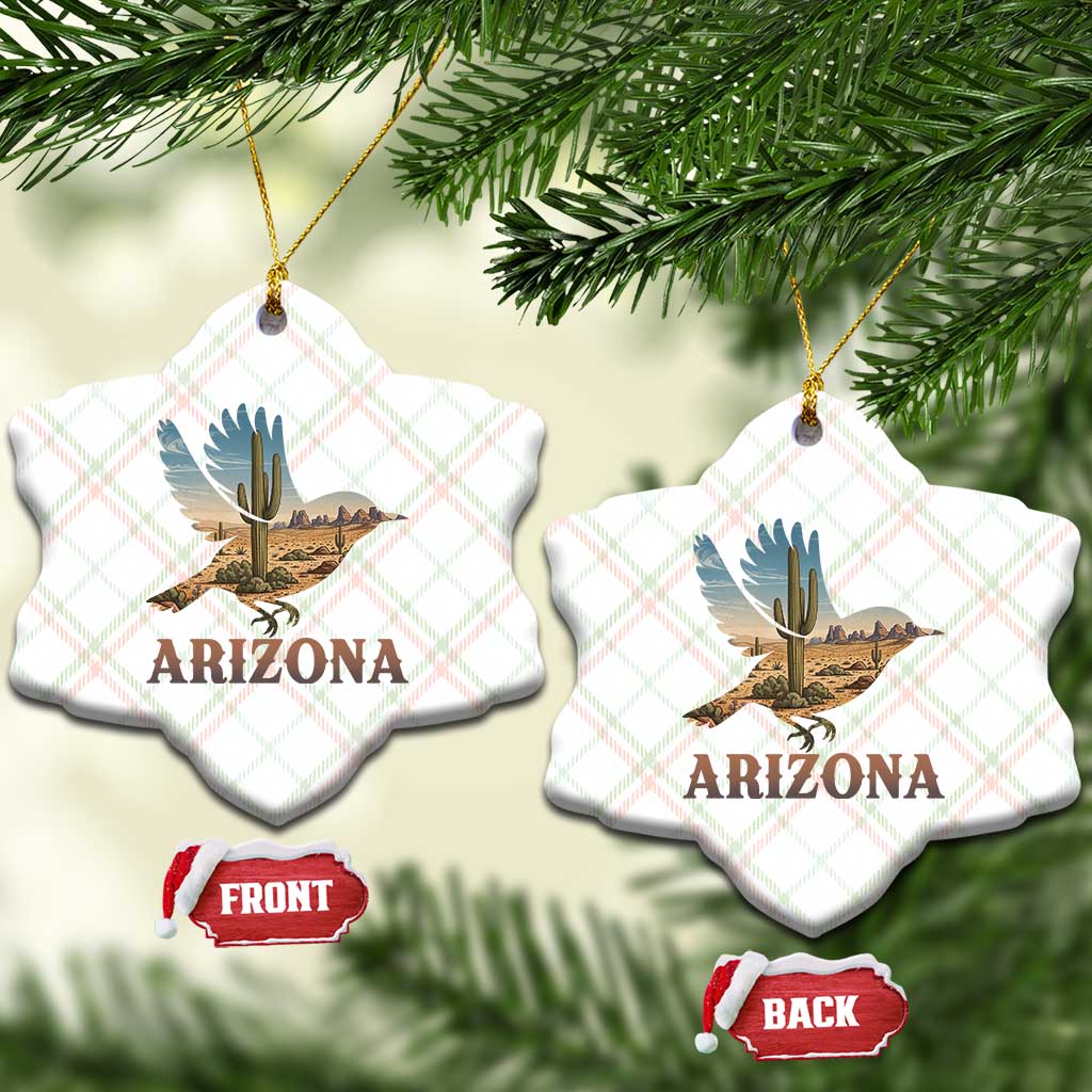 Arizona Desert Wren Bird Ceramic Ornament Cactus Landscape Rustic Western