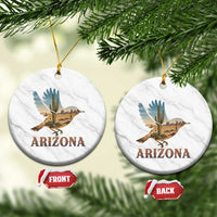 Arizona Desert Wren Bird Ceramic Ornament Cactus Landscape Rustic Western