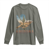 Arizona Desert Wren Bird Long Sleeve Shirt Cactus Landscape Rustic Western
