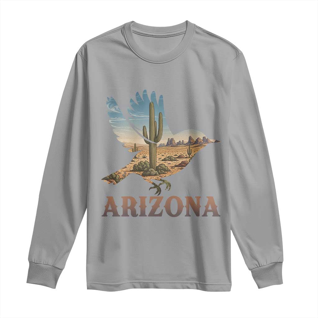 Arizona Desert Wren Bird Long Sleeve Shirt Cactus Landscape Rustic Western