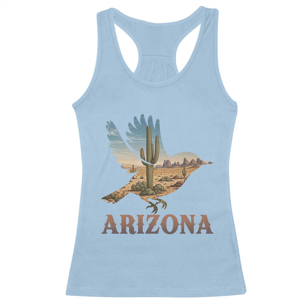 Arizona Desert Wren Bird Racerback Tank Top Cactus Landscape Rustic Western