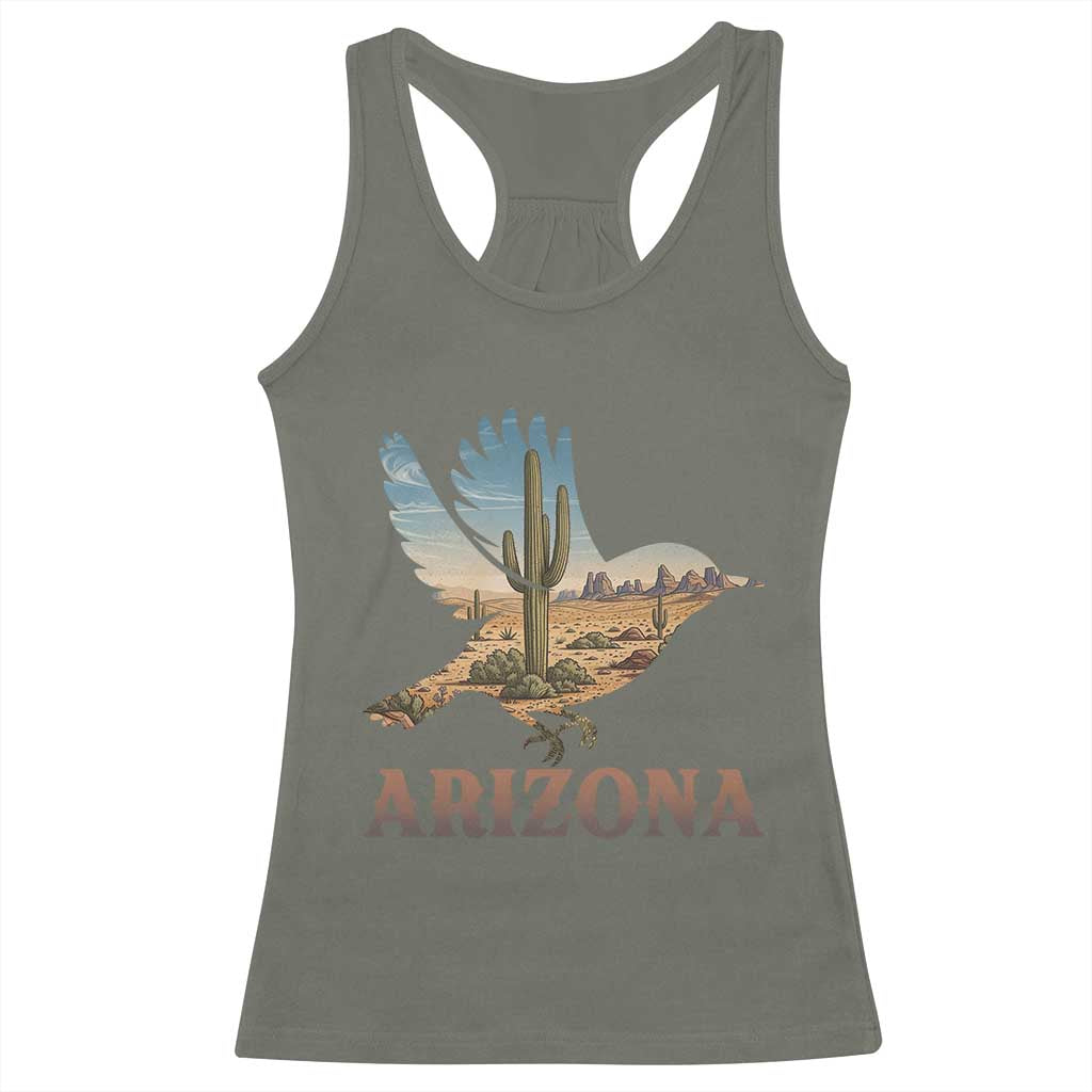 Arizona Desert Wren Bird Racerback Tank Top Cactus Landscape Rustic Western