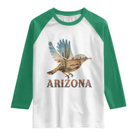 Arizona Desert Wren Bird Raglan Shirt Cactus Landscape Rustic Western