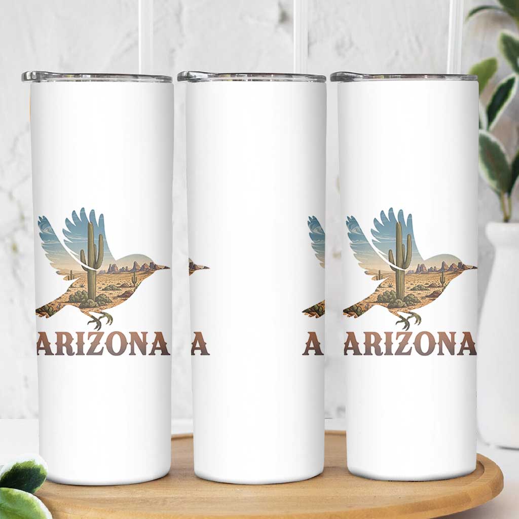 Arizona Desert Wren Bird Skinny Tumbler Cactus Landscape Rustic Western
