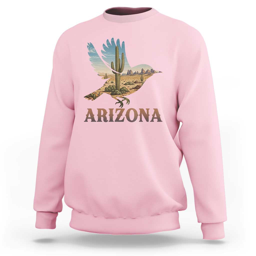 Arizona Desert Wren Bird Sweatshirt Cactus Landscape Rustic Western