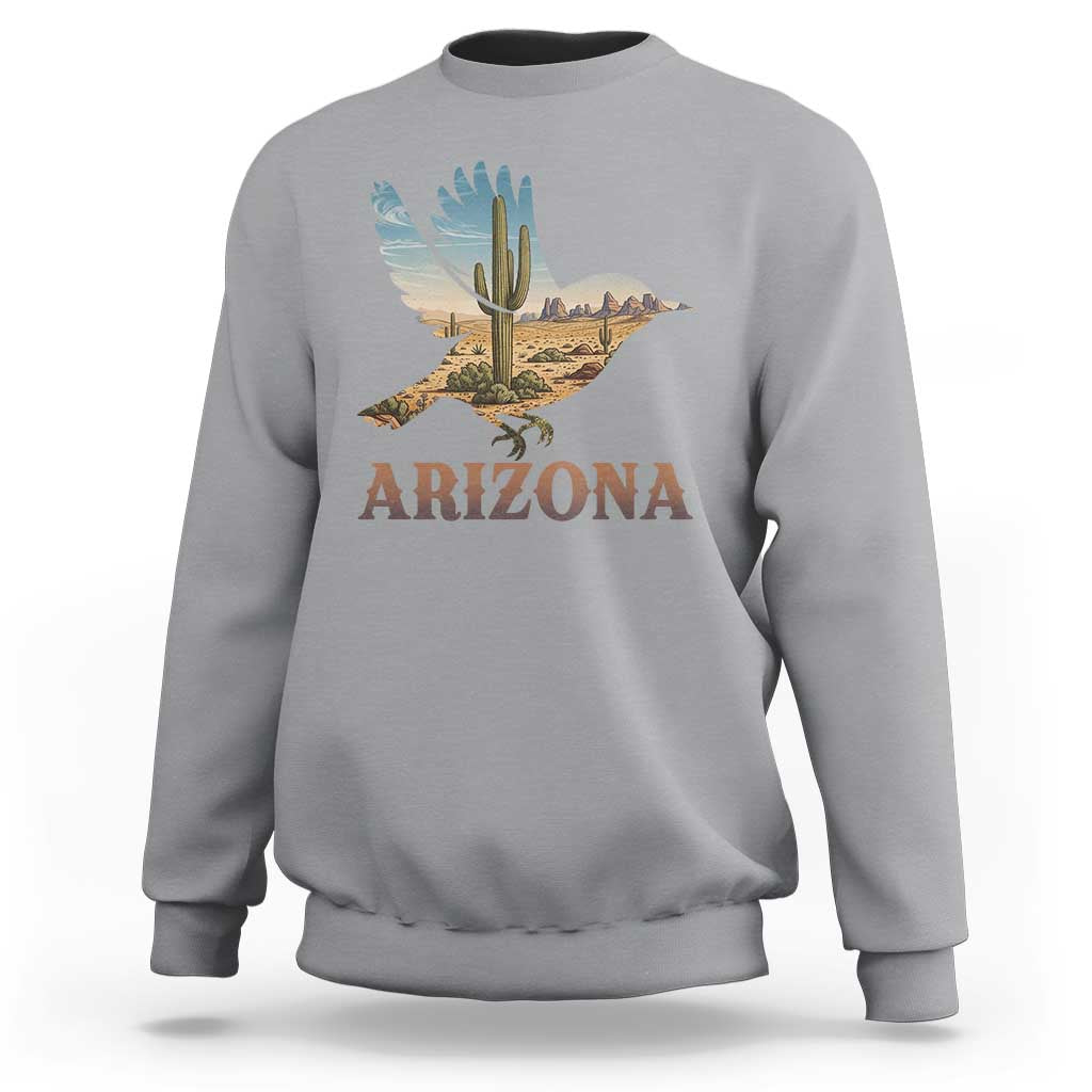 Arizona Desert Wren Bird Sweatshirt Cactus Landscape Rustic Western