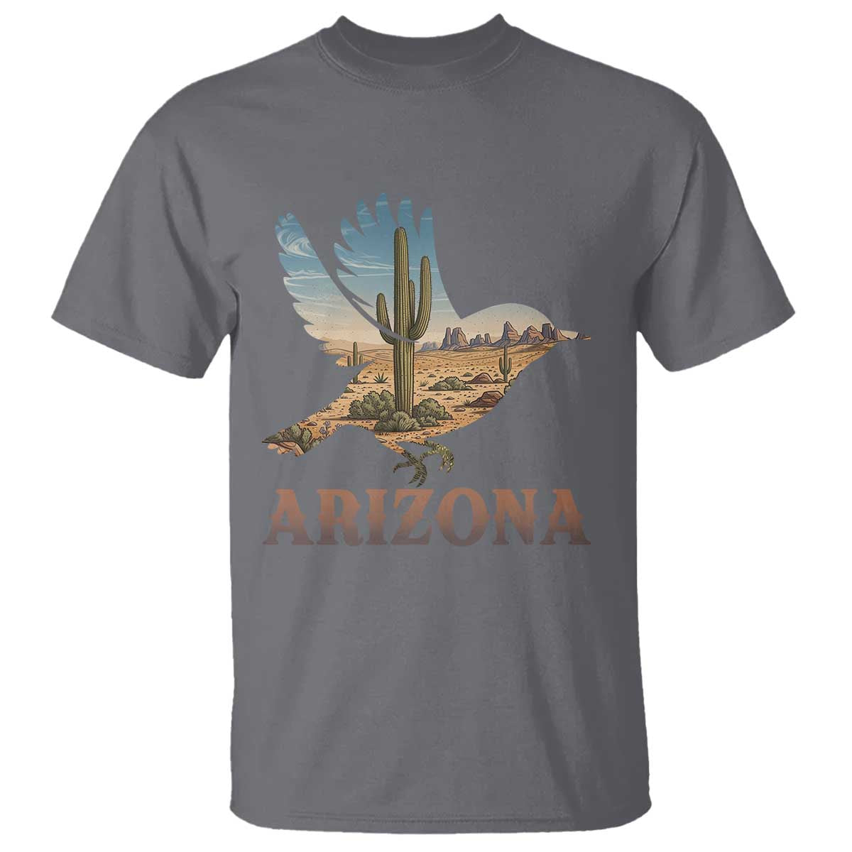 Arizona Desert Wren Bird T Shirt Cactus Landscape Rustic Western