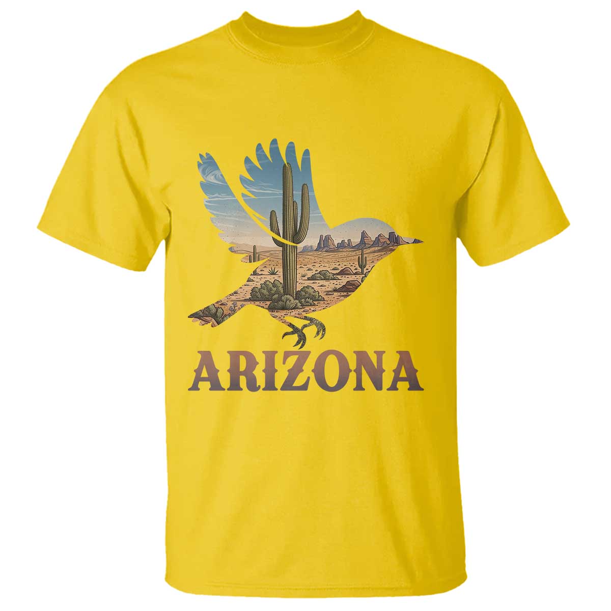 Arizona Desert Wren Bird T Shirt Cactus Landscape Rustic Western