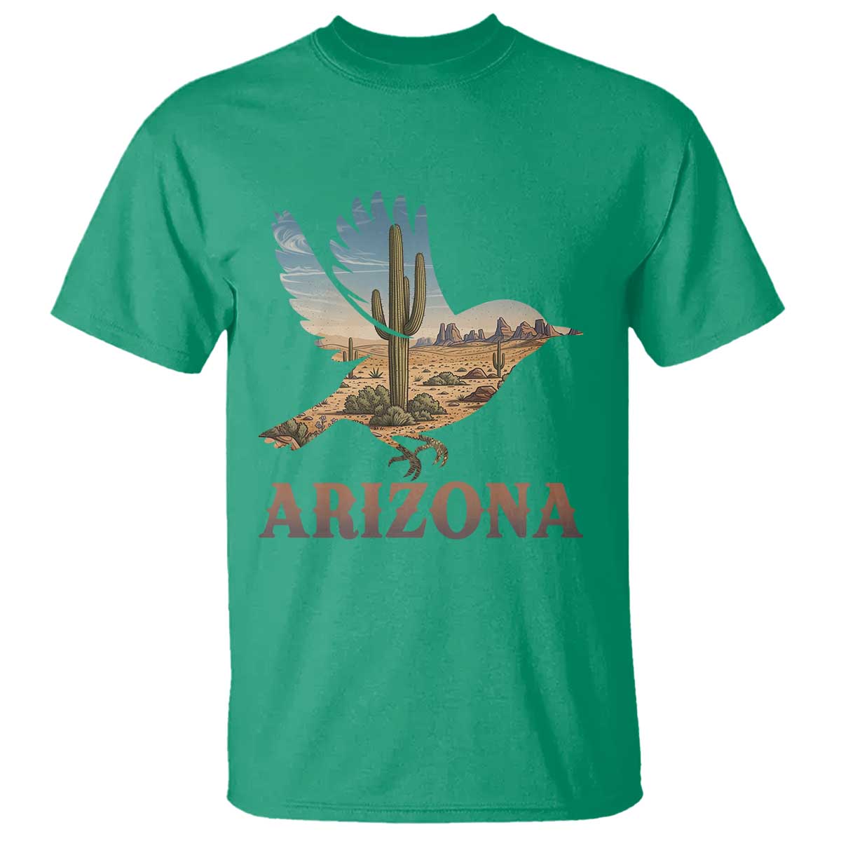 Arizona Desert Wren Bird T Shirt Cactus Landscape Rustic Western