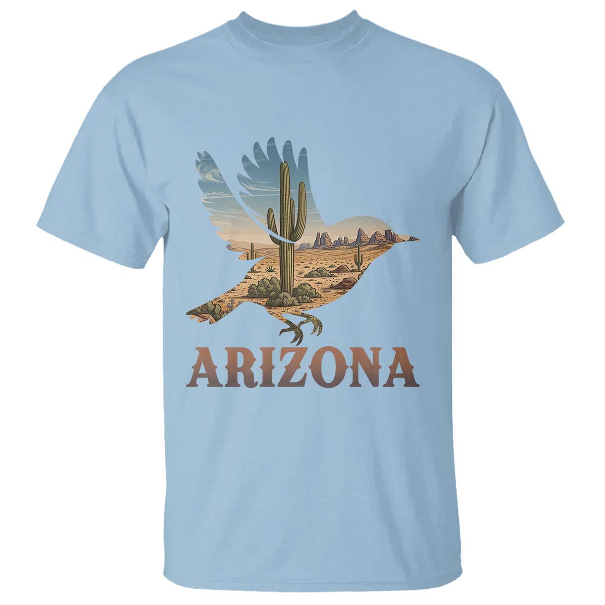 Arizona Desert Wren Bird T Shirt Cactus Landscape Rustic Western
