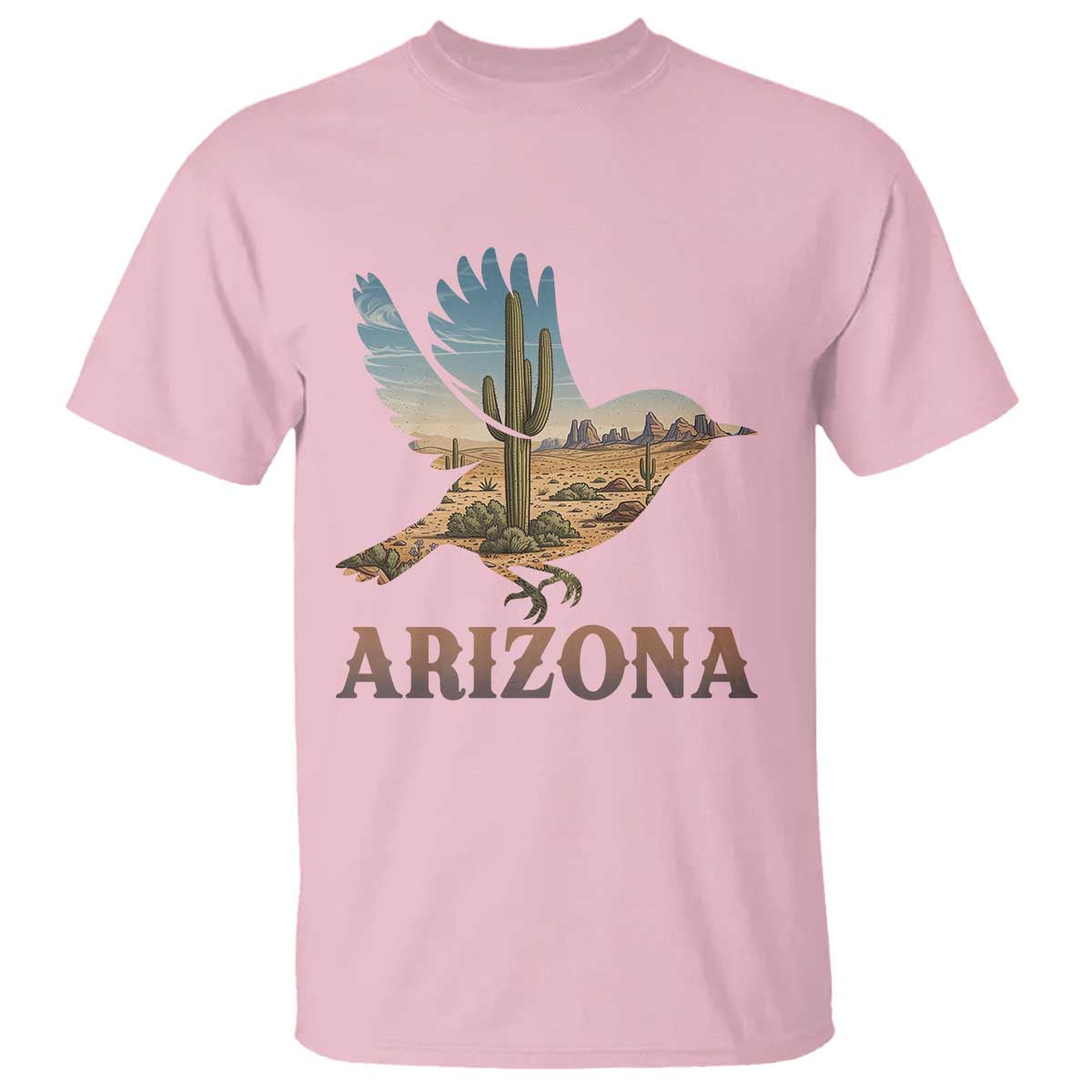 Arizona Desert Wren Bird T Shirt Cactus Landscape Rustic Western