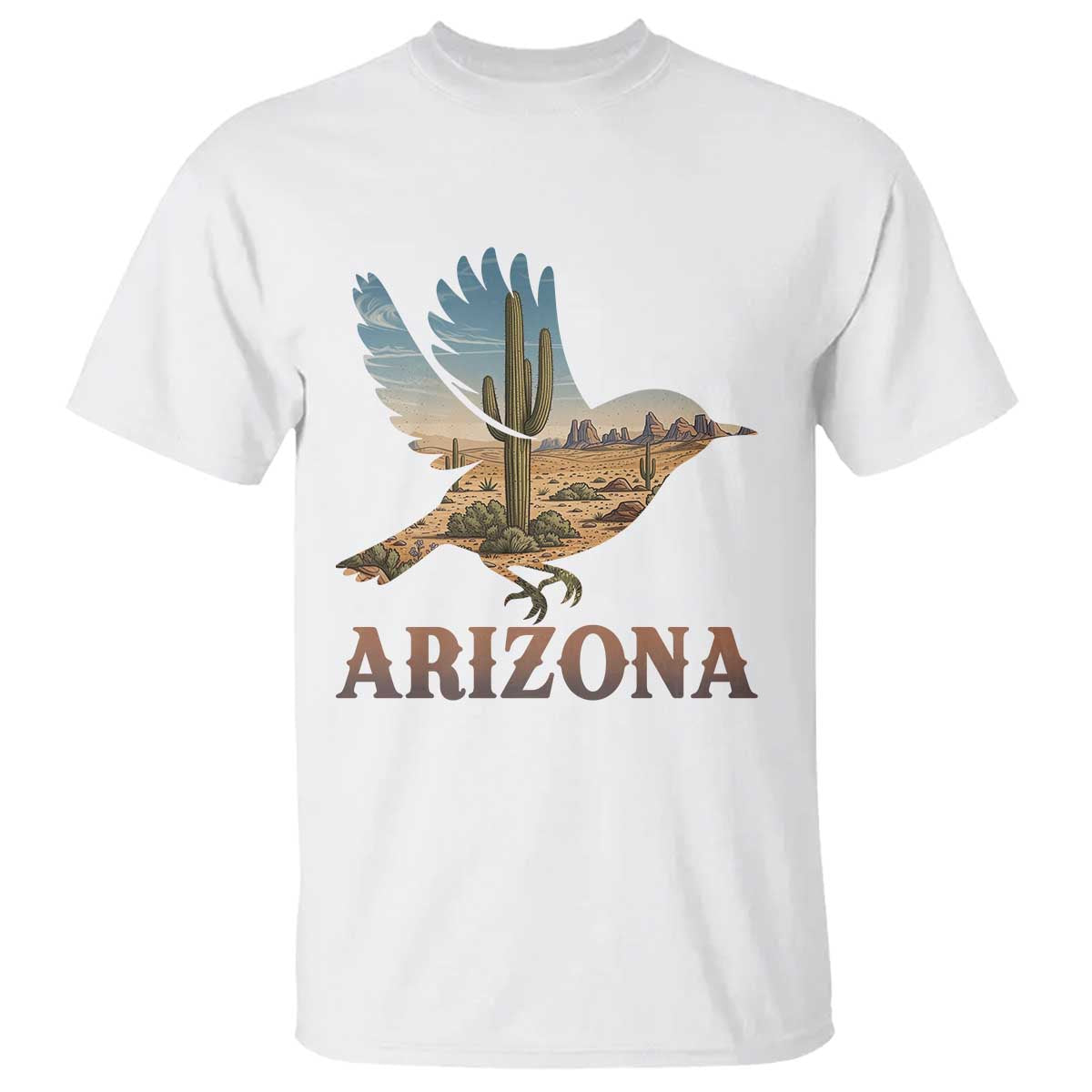 Arizona Desert Wren Bird T Shirt Cactus Landscape Rustic Western