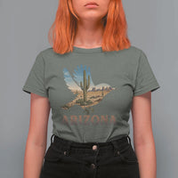 Arizona Desert Wren Bird T Shirt For Women Cactus Landscape Rustic Western