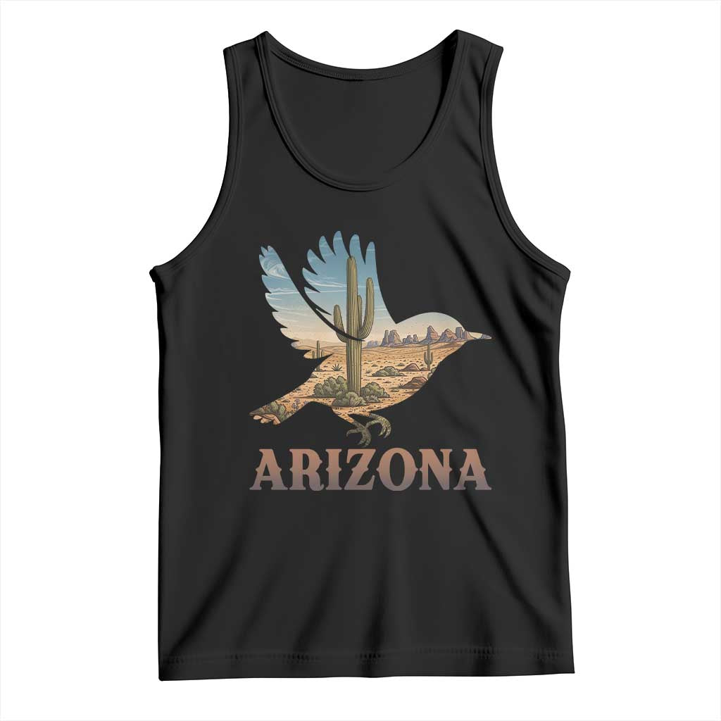 Arizona Desert Wren Bird Tank Top Cactus Landscape Rustic Western