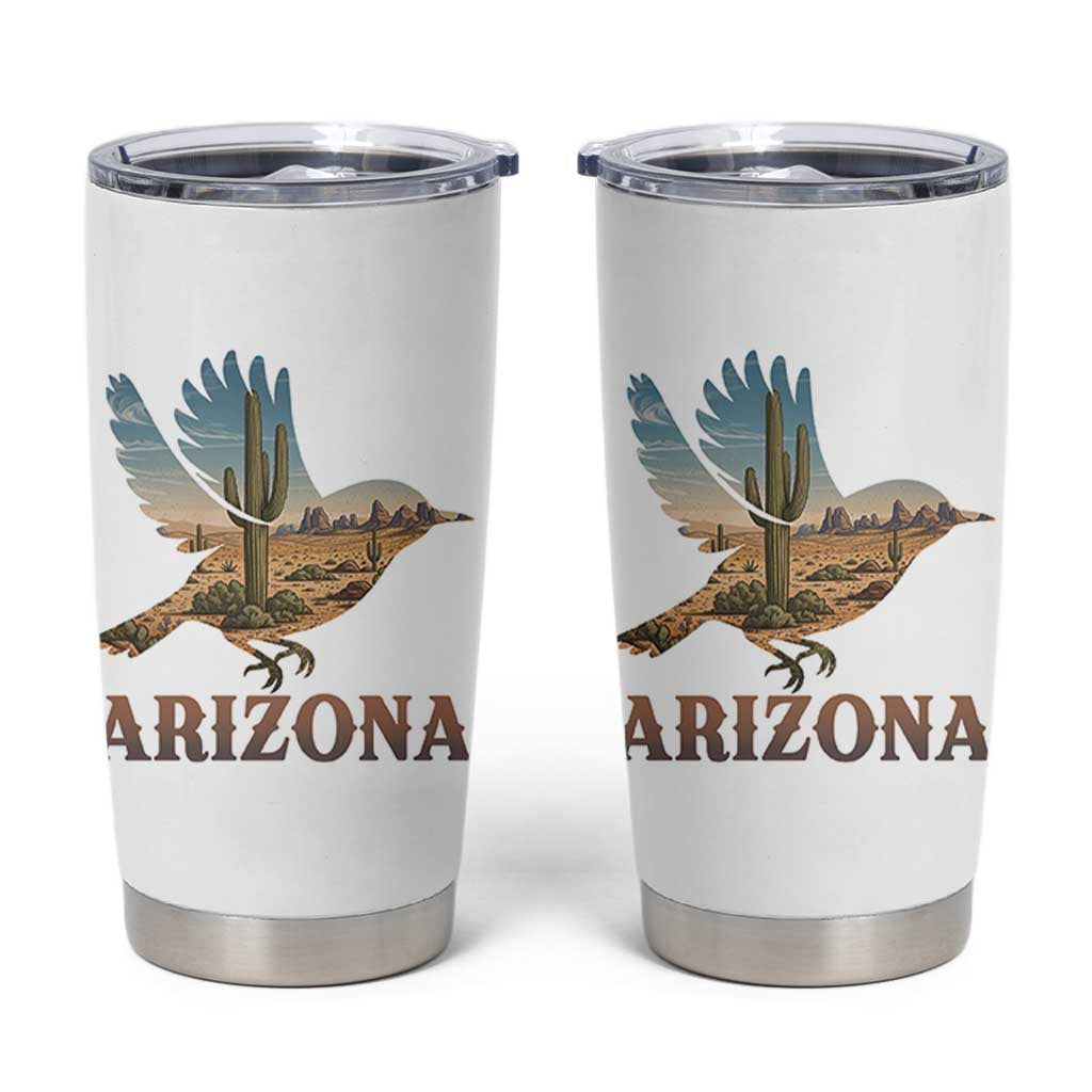 Arizona Desert Wren Bird Tumbler Cup Cactus Landscape Rustic Western