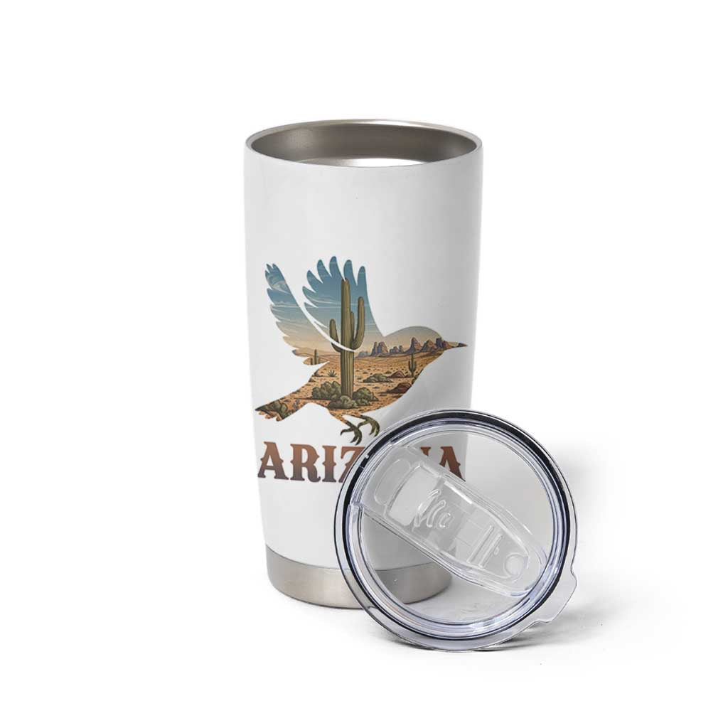 Arizona Desert Wren Bird Tumbler Cup Cactus Landscape Rustic Western