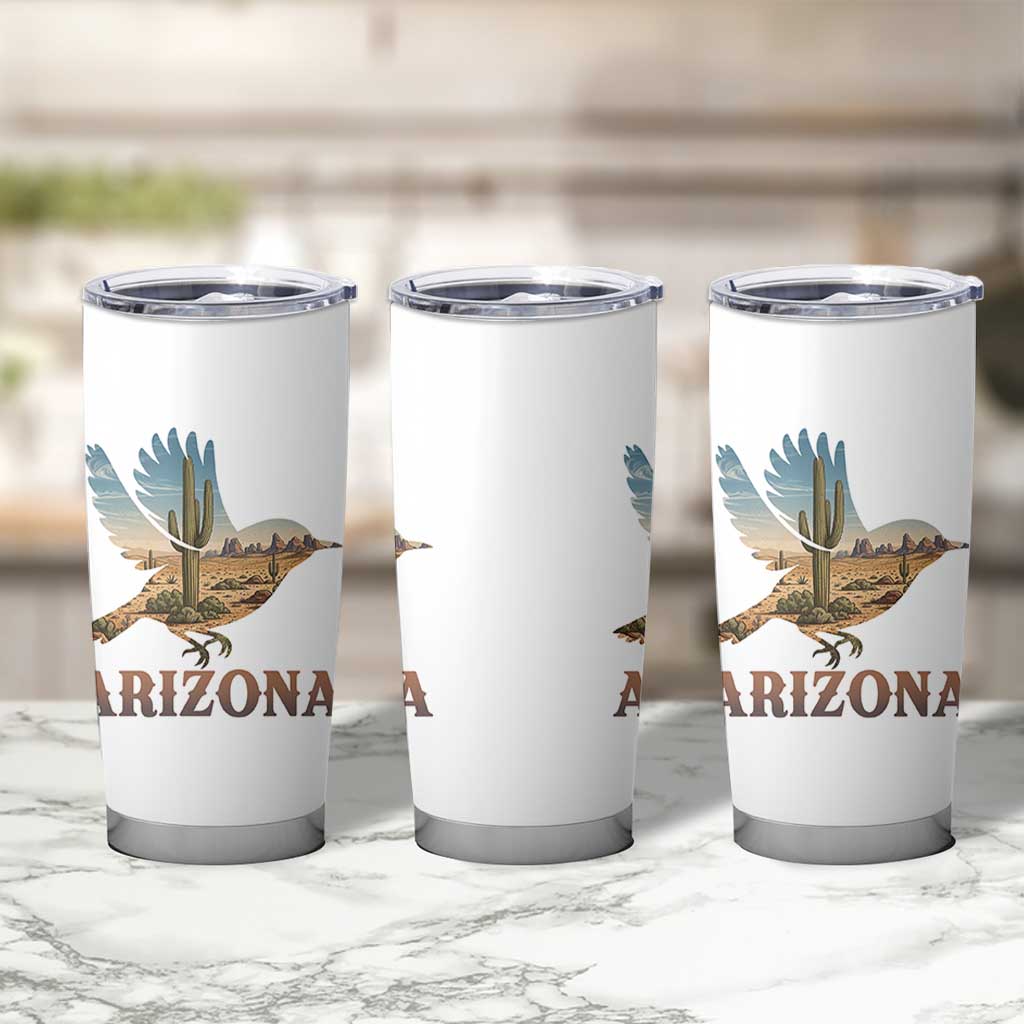 Arizona Desert Wren Bird Tumbler Cup Cactus Landscape Rustic Western