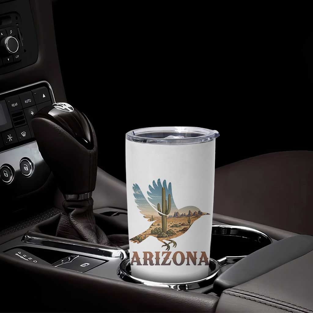 Arizona Desert Wren Bird Tumbler Cup Cactus Landscape Rustic Western