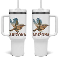 Arizona Desert Wren Bird Tumbler With Handle Cactus Landscape Rustic Western