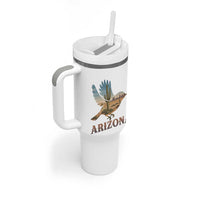 Arizona Desert Wren Bird Tumbler With Handle Cactus Landscape Rustic Western