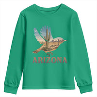 Arizona Desert Wren Bird Youth Sweatshirt Cactus Landscape Rustic Western