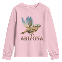 Arizona Desert Wren Bird Youth Sweatshirt Cactus Landscape Rustic Western