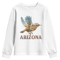Arizona Desert Wren Bird Youth Sweatshirt Cactus Landscape Rustic Western