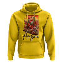 Arizona Map Blooming Cactus Flowers Gift Hoodie
