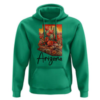 Arizona Map Blooming Cactus Flowers Gift Hoodie