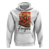 Arizona Map Blooming Cactus Flowers Gift Hoodie