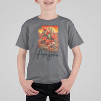 Arizona Map Blooming Cactus Flowers Gift T Shirt For Kid