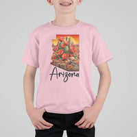 Arizona Map Blooming Cactus Flowers Gift T Shirt For Kid