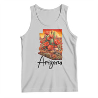 Arizona Map Blooming Cactus Flowers Gift Tank Top