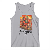 Arizona Map Blooming Cactus Flowers Gift Tank Top
