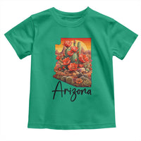Arizona Map Blooming Cactus Flowers Gift Toddler T Shirt