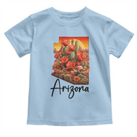 Arizona Map Blooming Cactus Flowers Gift Toddler T Shirt