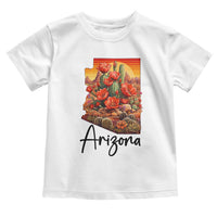 Arizona Map Blooming Cactus Flowers Gift Toddler T Shirt