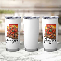 Arizona Map Blooming Cactus Flowers Gift Tumbler Cup