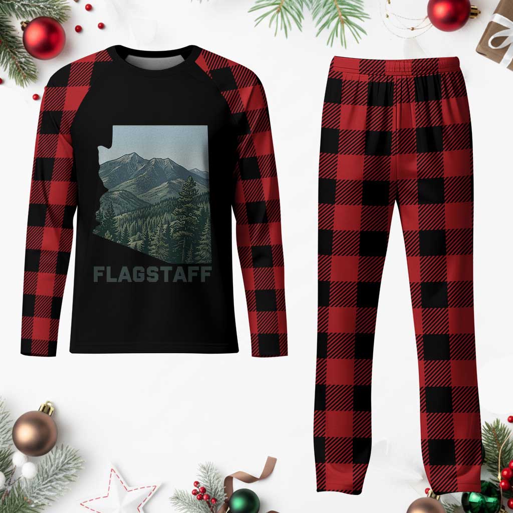 San Francisco Peaks Flagstaff Arizona Plaid Pajama Set Vintage Mountain Landscape Gift