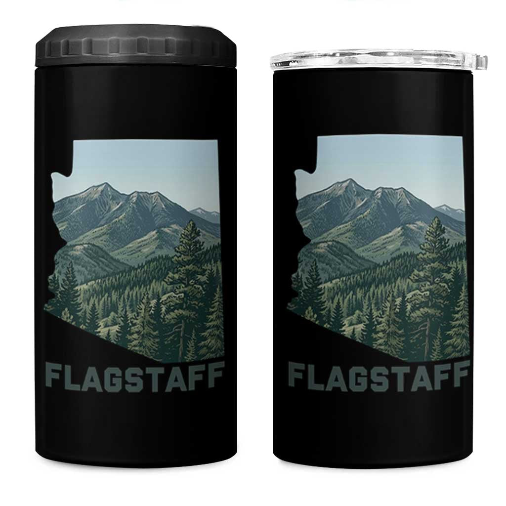 San Francisco Peaks Flagstaff Arizona 4 in 1 Can Cooler Tumbler Vintage Mountain Landscape Gift