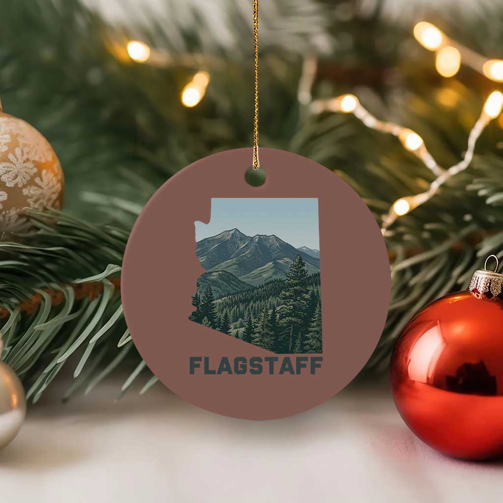 San Francisco Peaks Flagstaff Arizona Ceramic Ornament Vintage Mountain Landscape Gift