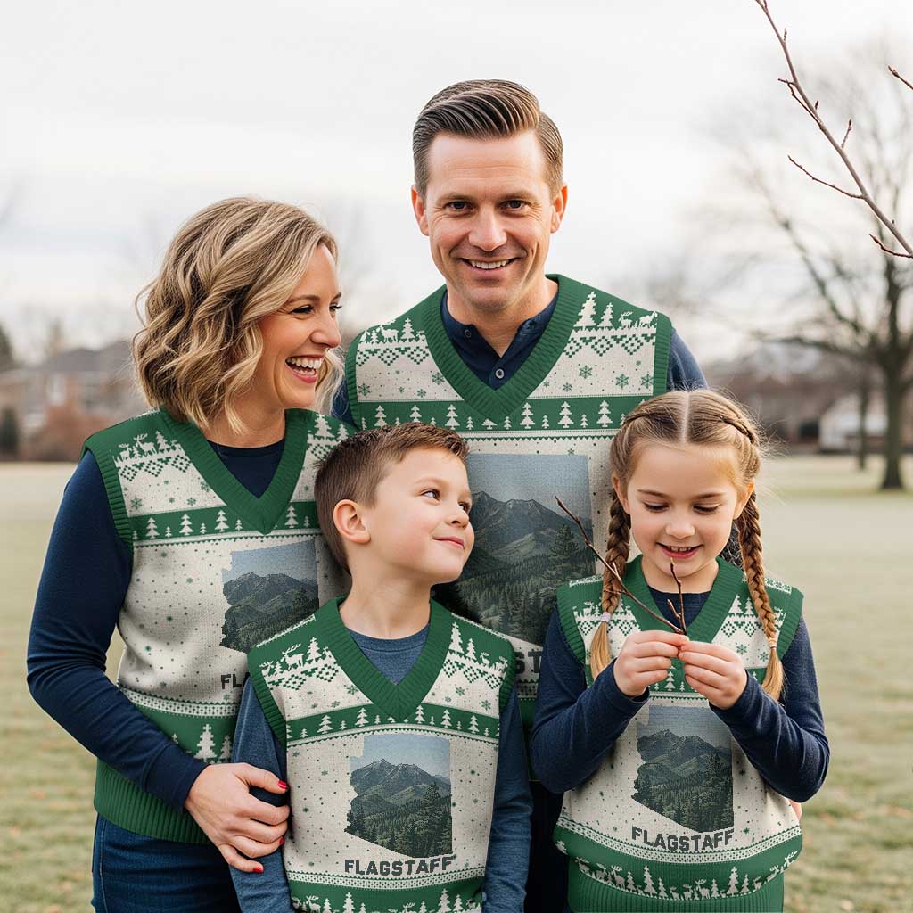 San Francisco Peaks Flagstaff Arizona V-Neck Knit Sweater Vest Vintage Mountain Landscape Gift