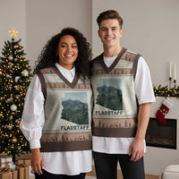 San Francisco Peaks Flagstaff Arizona V-Neck Knit Sweater Vest Vintage Mountain Landscape Gift